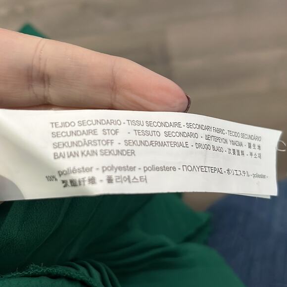 Zara Woman Green Tunic With Pleated Tiered Bottom Size Small - Picture 7 of 8